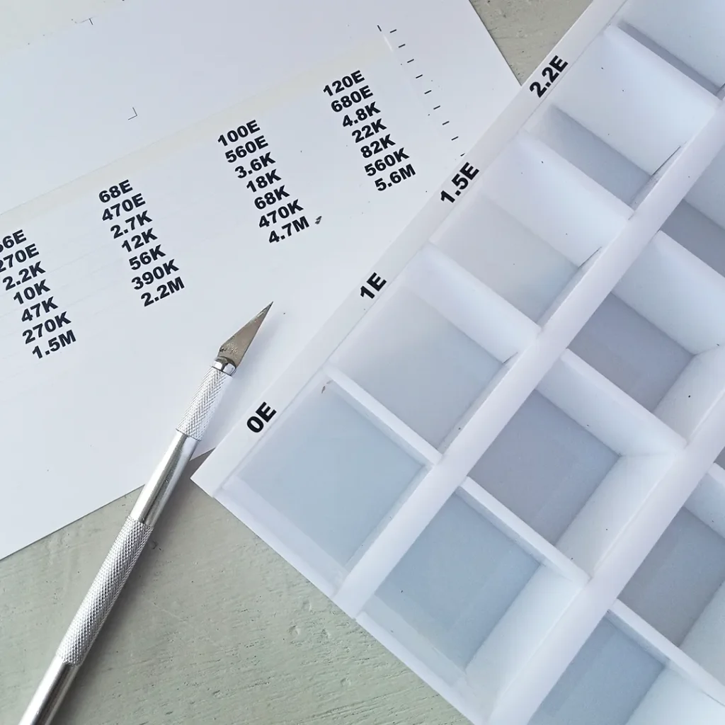 Applying the resistor number to the lable strip