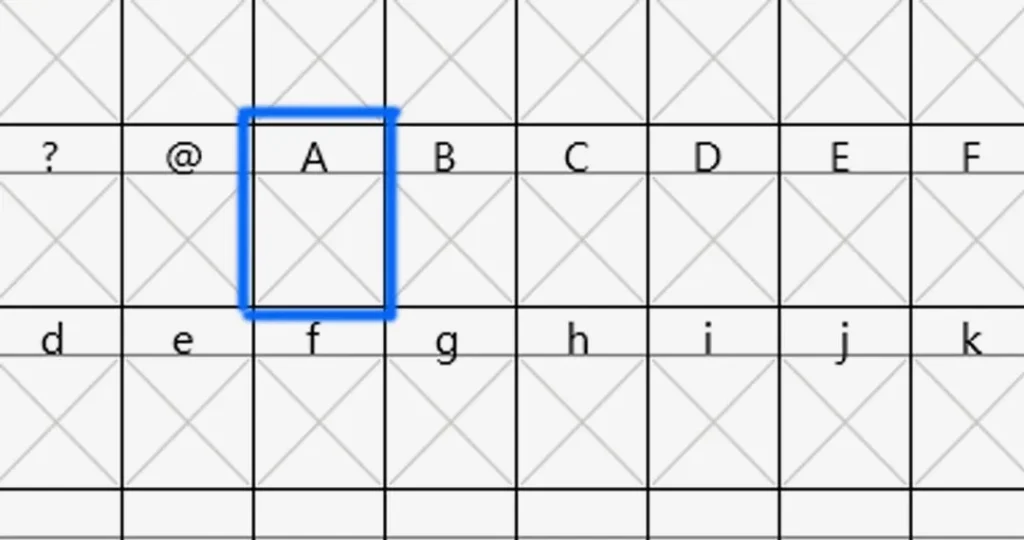 Typeface grid to edit on FontForge to  to convert scribble to typography 