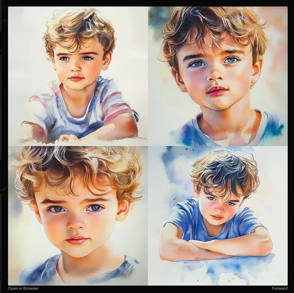 midjourney watercolor boy