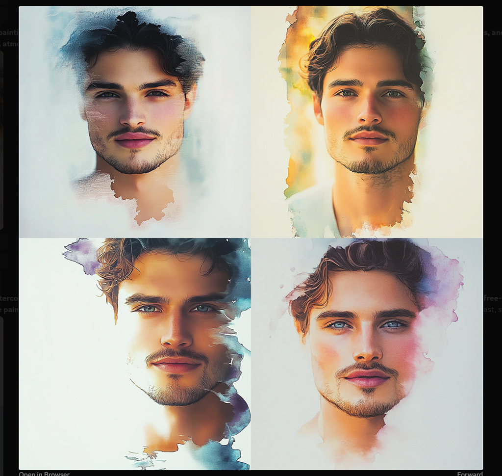 consistent watercolor portrait