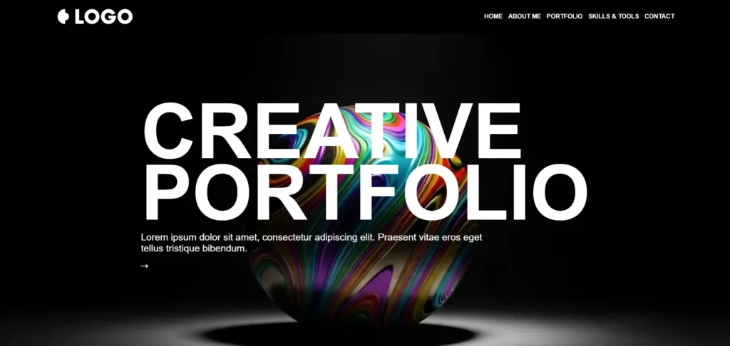 home page with hero image